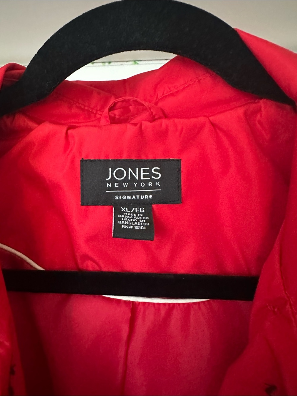 Jones New York Vibrant Red Double-Breasted Trench Coat with Belt - Picture 4 of 4